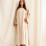 TWO-TONED ABAYA BEIGE