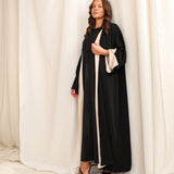 TWO-TONED ABAYA BLACK